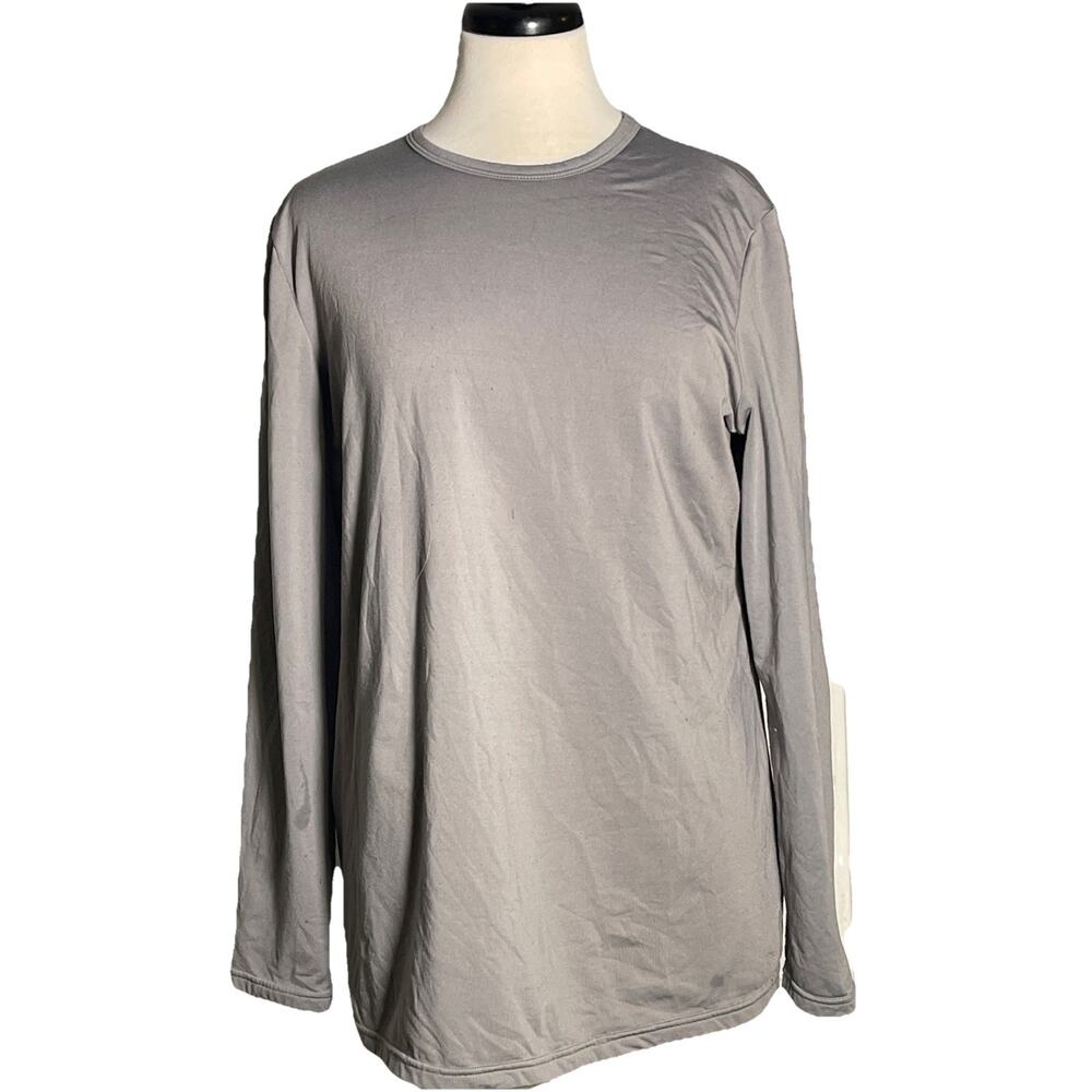 ThermaJane Women's XXL Shirt Top Fleece Lined Base Layer Gray